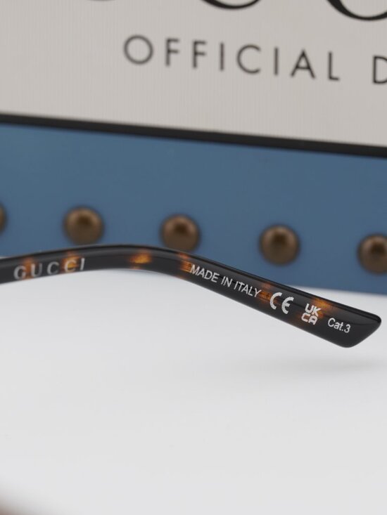 Gucci GG2163S 003 Square Sunglasses - Silver/Brown Gradient main image 4